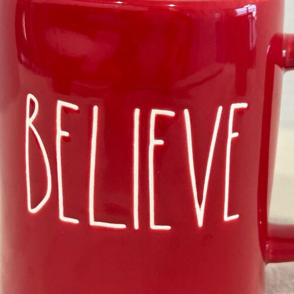 Rae Dunn Artisan Collection by Magenta “Believe” Red Ceramic Christmas Mug. LNWO - Picture 2 of 10